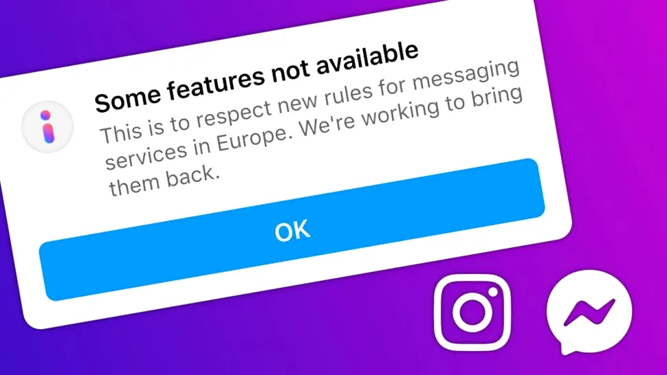 Facebook dezactivează anumite funcții Messenger și Instagram