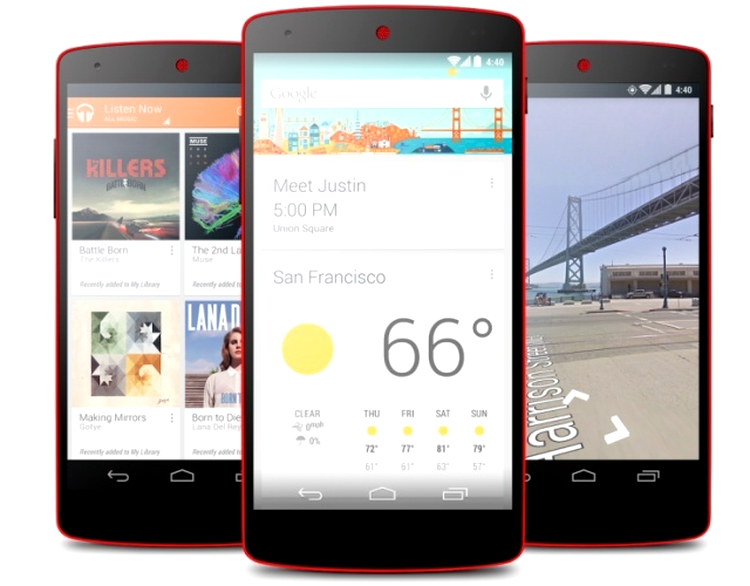 Nexus 5 roşu - prea puţină culoare în partea din faţă
