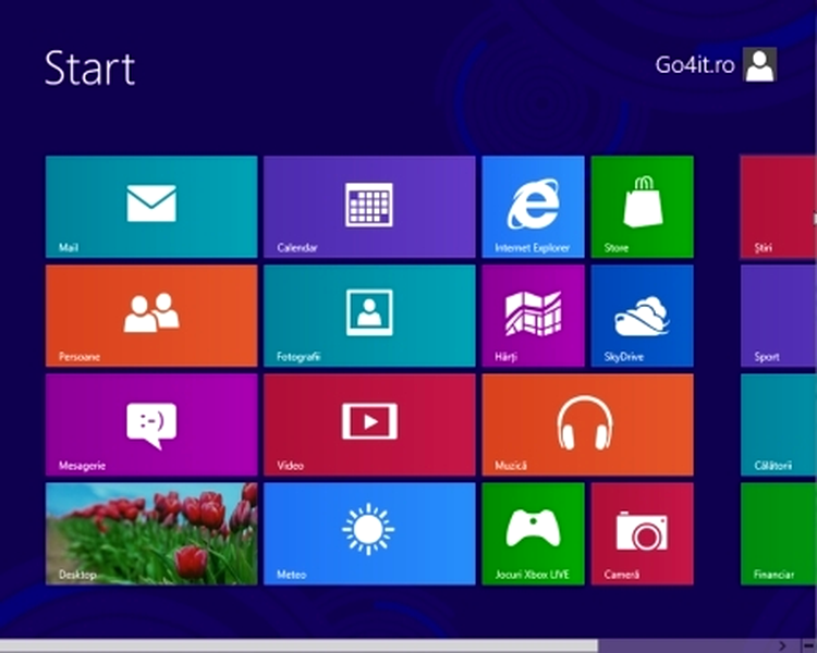 Windows 8 cu interfaţa Metro