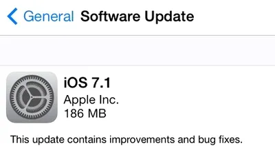 iOS 7.1 a fost lansat: îmbunătăţiri de performanţă, stabilitate şi interfaţă