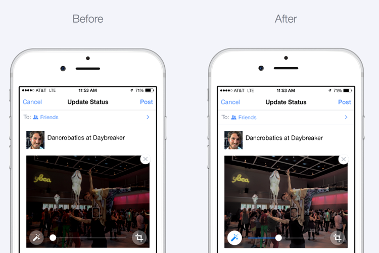 Facebook introduce filtre automate pentru optimizarea pozelor încărcate de utilizatori