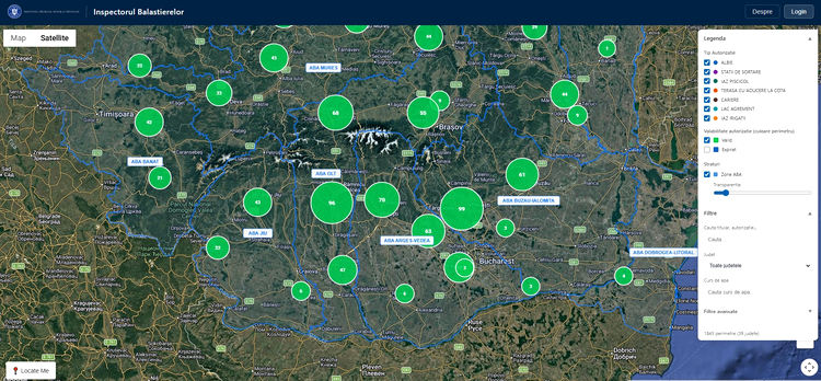 captura de ecran de pe site-ul inspectorul balastierelor