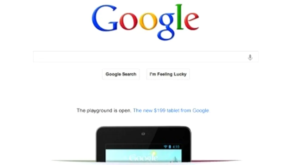 Google şi-a promovat tableta Nexus 7 pe Google.com