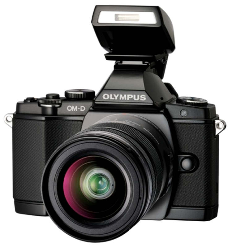 Olympus OM-D E-M5 - blitz-ul compact din pachet