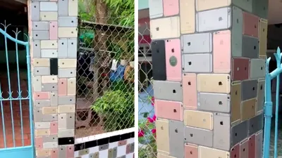 Cineva și-a decorat gardul cu ceea ce par a fi sute de telefoane iPhone 6