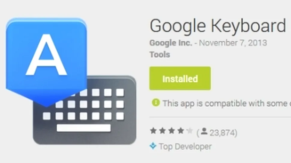 Google aduce în Play Store tastatura KitKat - ce oferă ea