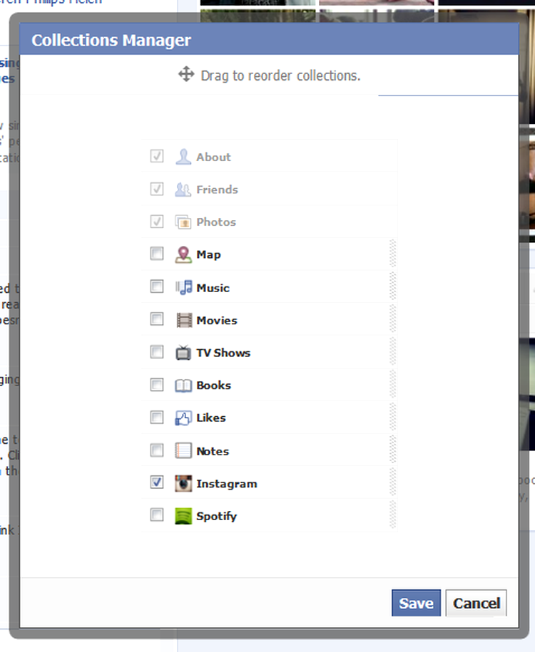 Facebook Collections Manager
