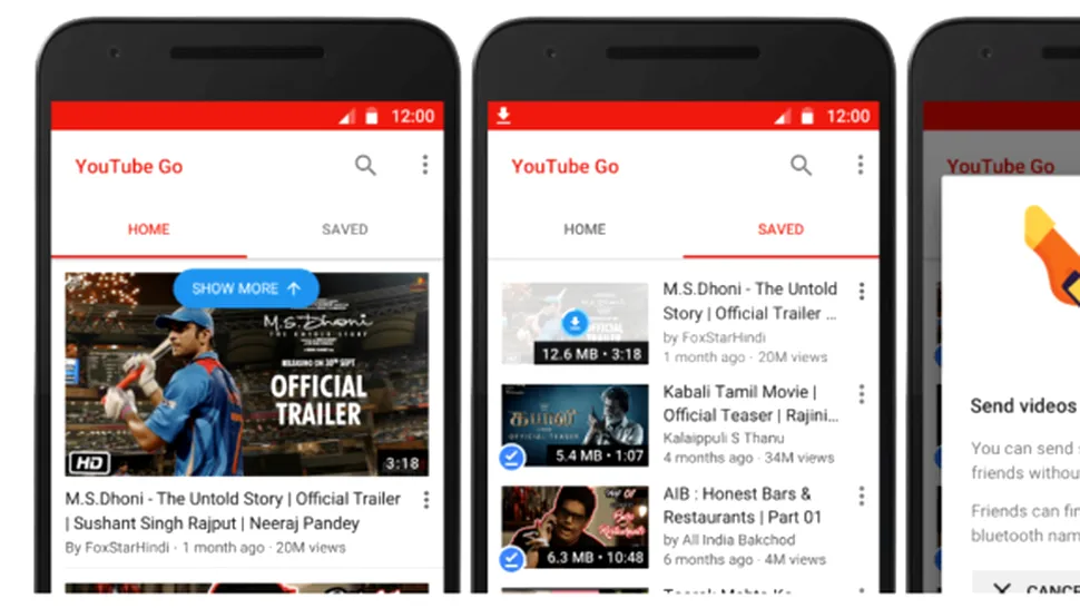 Google a lansat YouTube Go, versiunea „light” a aplicaţiei YouTube, care te lasă să salvezi clipuri în memoria telefonului