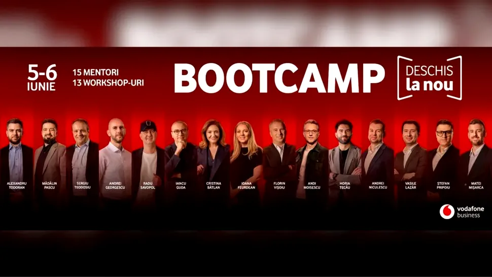 Vodafone Business lansează o nouă ediție a Bootcamp-ului Deschis la Nou: 2 zile de mentorat, 15 experți, 300 de antreprenori