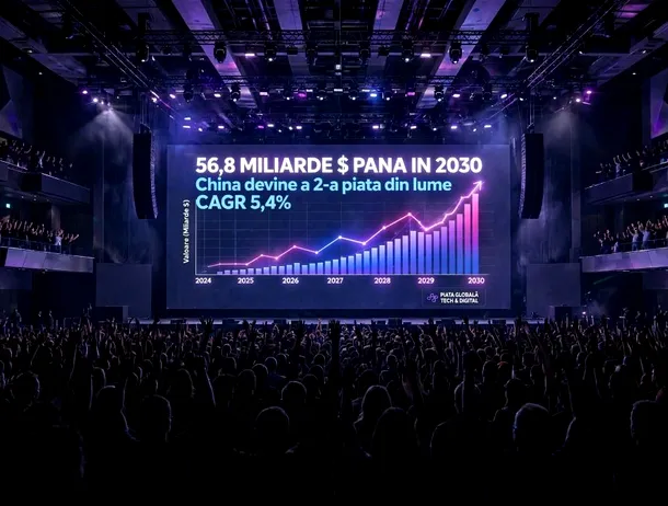 Vânzările de muzică înregistrată vor depăși 56 de miliarde de dolari până în 2030. China urcă pe locul al doilea în lume