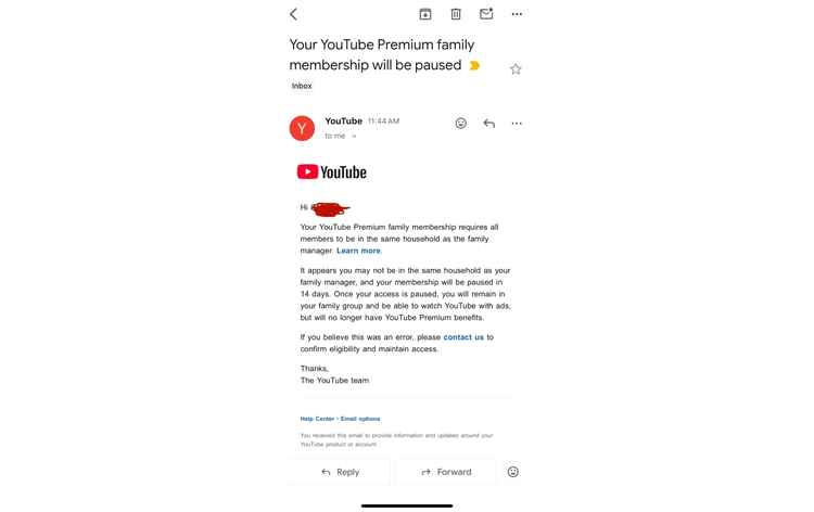 YouTube Premium Family