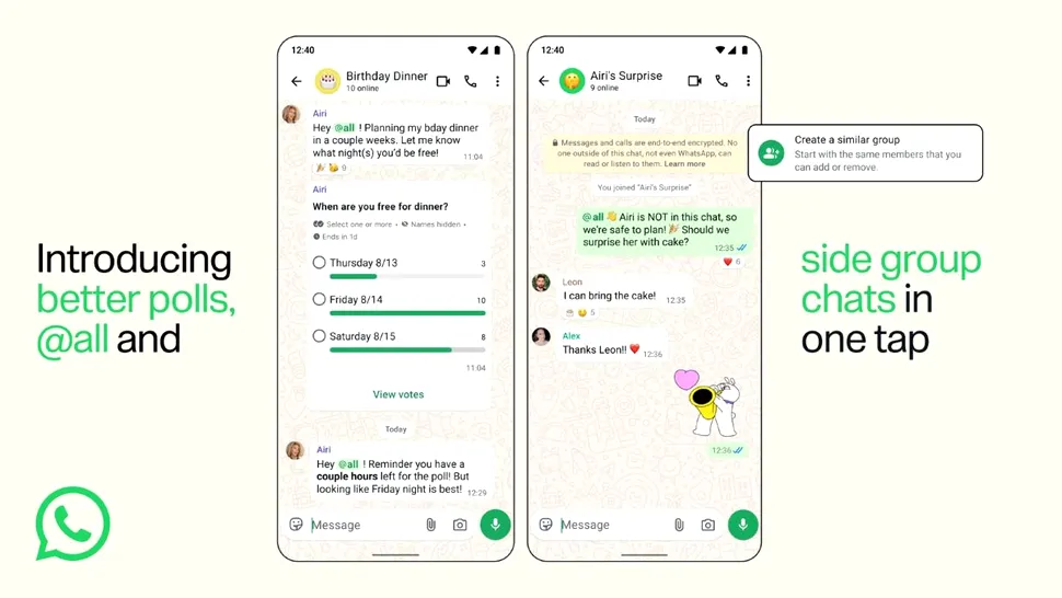 WhatsApp introduce trei funcții noi pentru conversațiile de grup