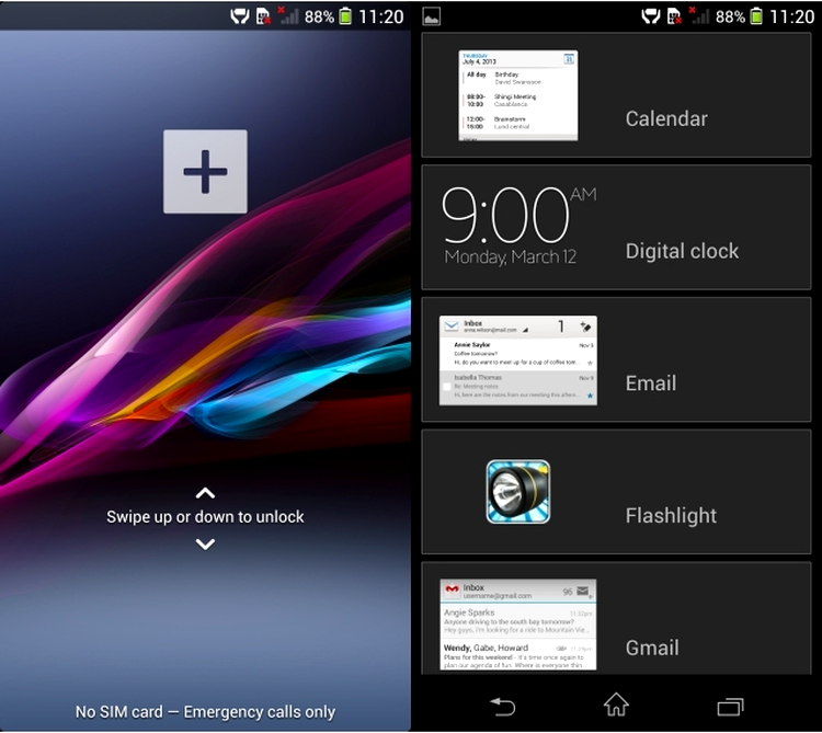 Ecranul de deblocare şi widget-urile aferente