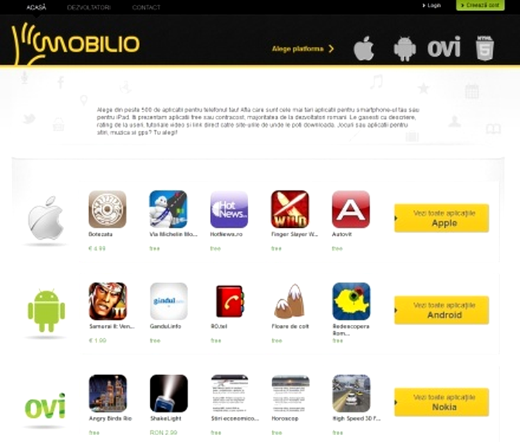 Mobilio.ro – primul site românesc de aplicaţii mobile