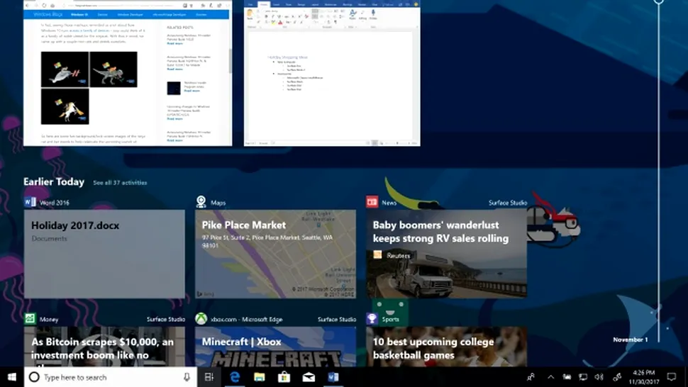 Windows 10 va avea Timeline în stilul Facebook, arătând toate activităţile pe care le-ai făcut de-a lungul timpului în faţa PC-ului