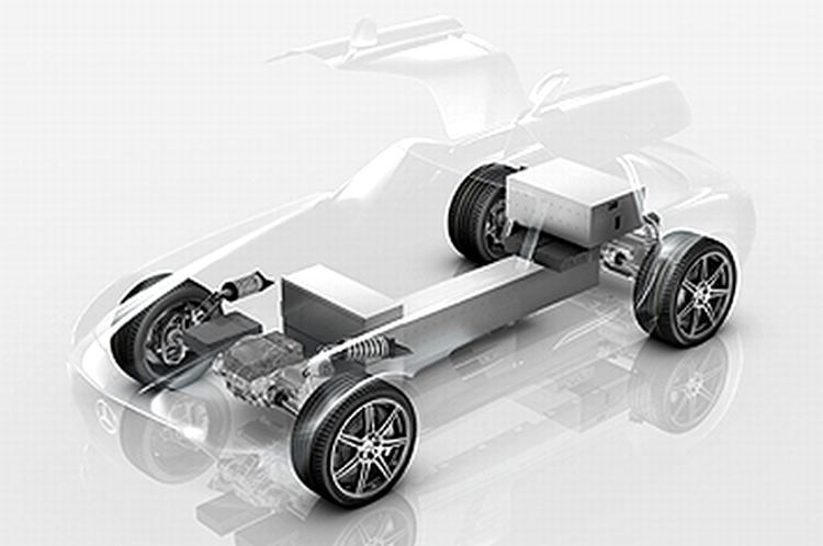 Mercedes SLS Gullwing eDrive - schiţa sistemului electric