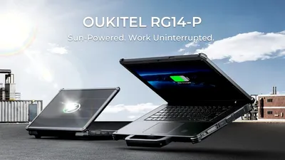 RG14-P, un laptop robust cu panouri solare, de la Oukitel - VIDEO