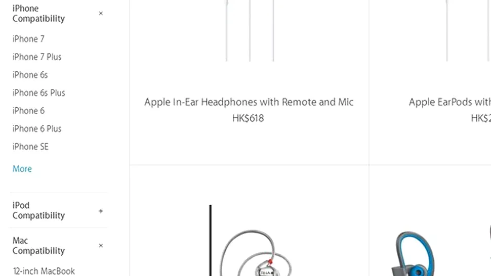 Apple a listat din greşeală iPhone 7 şi 7 Plus pe magazinul său online