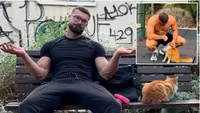 Viralul zilei | O pisică portocalie l-a convins să o adopte în timp ce făcea flotări. Povestea sportivului care s-a ales cu un nou prieten blănos fără să vrea (VIDEO)