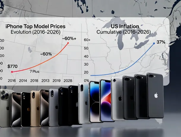 Prețurile iPhone-urilor de top au crescut cu 60% în ultimul deceniu. Inflația din SUA a avansat cu doar 37%