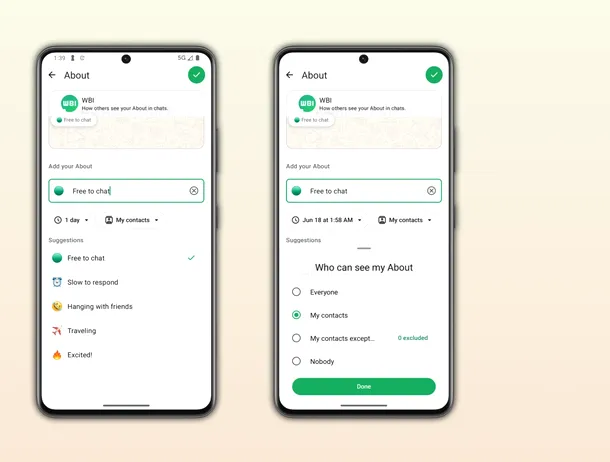 WhatsApp redesenează secțiunea „About” pe Android și simplifică gestionarea statusului personal