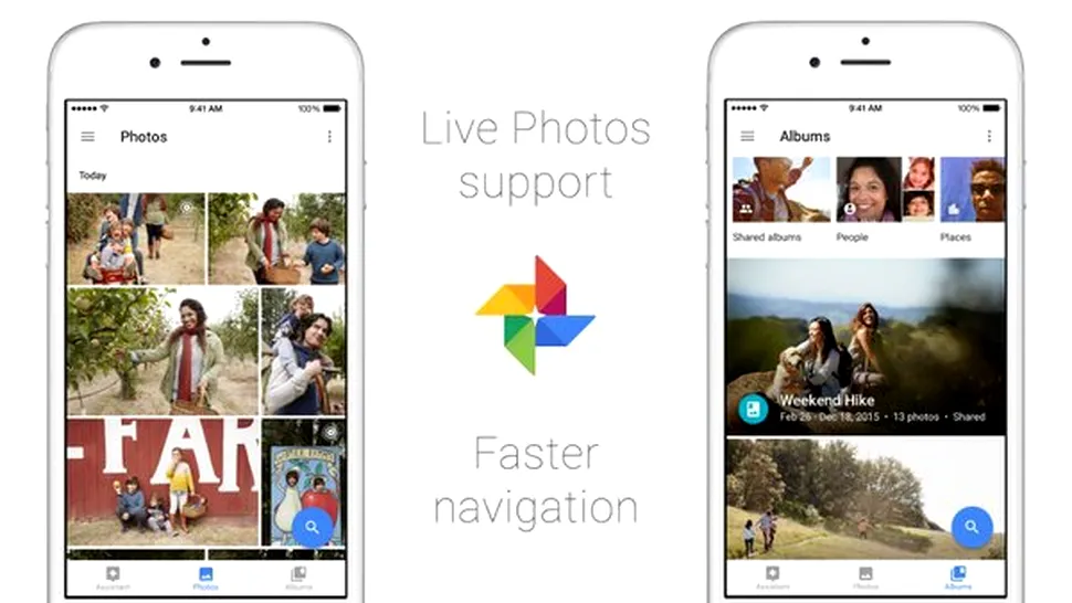 Albumele Google Photos pot reda acum şi secvenţele Live Photos obţinute cu telefoane iPhone 6S