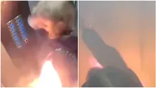 VIDEO | O baterie externă a explodat în liftul unui bloc: Utilizatparea a scăpat nevătămată după ce liftul s-a umplut de fum