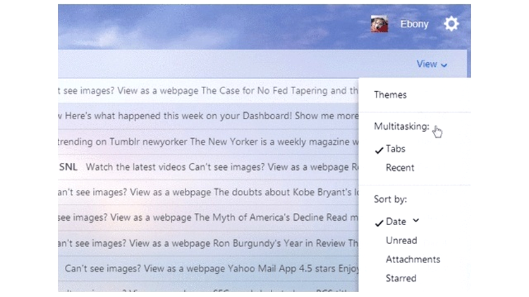 Reactivarea tab-urilor în interfaţa Yahoo Mail