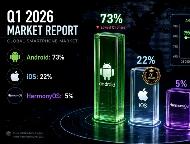 Android pierde teren la nivel global, iar iOS atinge un nou record pentru primul trimestru din 2026