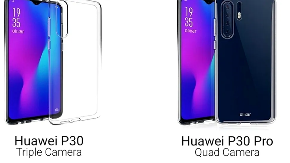 Primele imagini cu P30 şi P30 Pro dezvăluie primul sistem cu patru camere foto de la Huawei