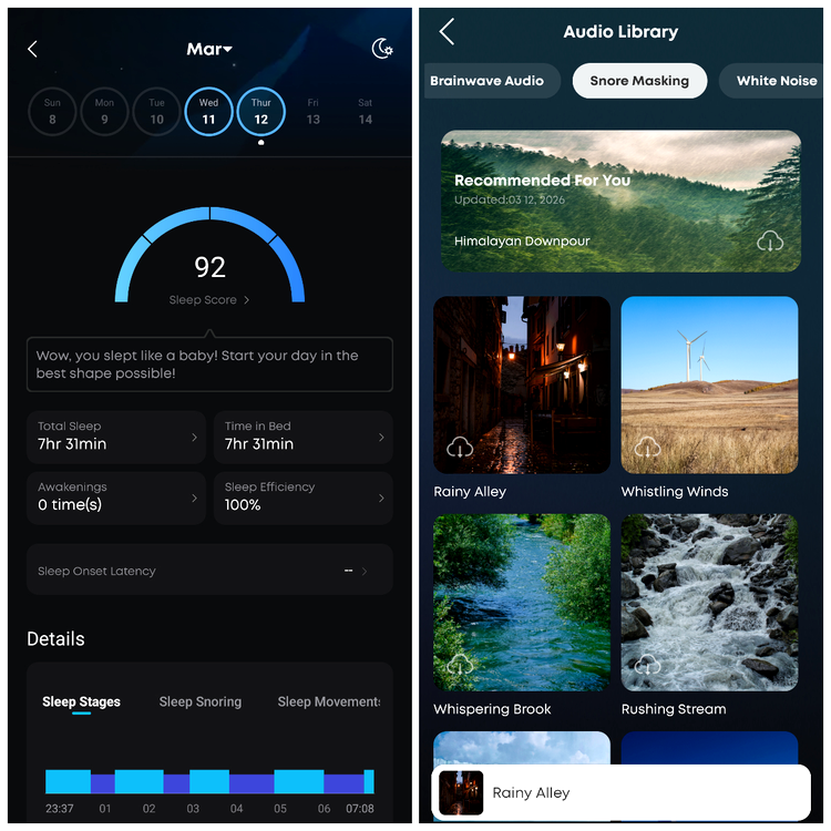 colaj cu capturi de ecran din aplicatia soundcore