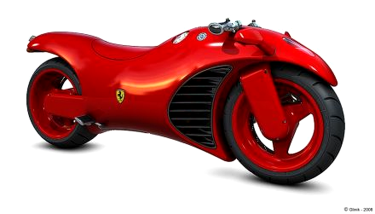 O motocicletă Ferrari - forme aerodinamice aproape perfecte