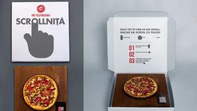 Pizza Hut prezintă „scrollniţa”, un dispozitiv care păstrează pizza caldă atunci când dai scroll