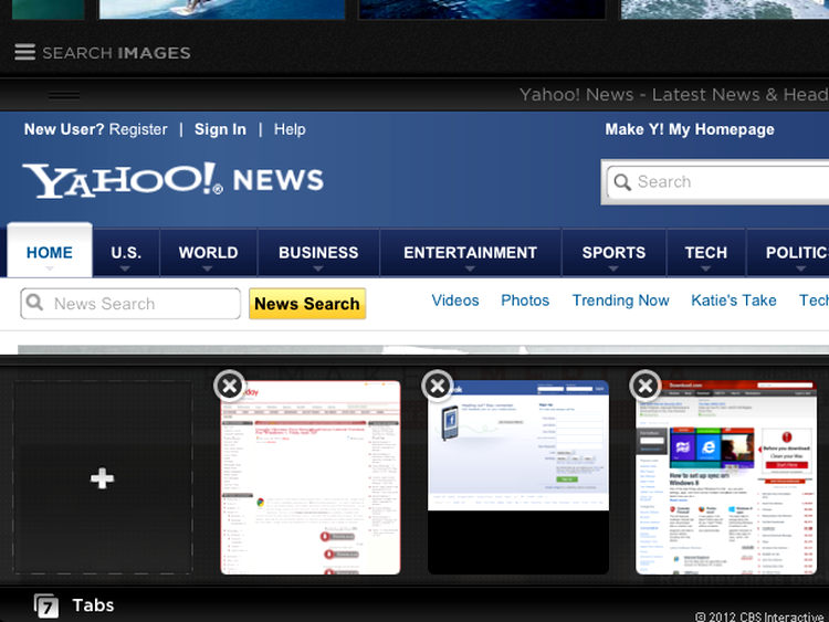 Yahoo Axis - lista de Tab-uri