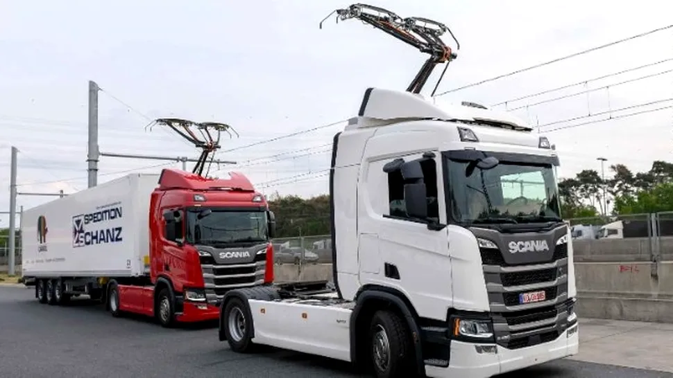 Germania inaugurează primul traseu de autostradă electrificat, prevăzut cu bandă dedicată camioanelor