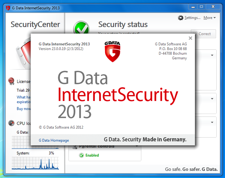 G Data: InternetSecurity 2013