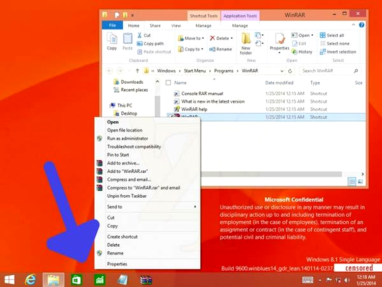 Windows 8.1 Update 1 - suport pentru fixarea apliaţiilor Modern UI în taskbar
