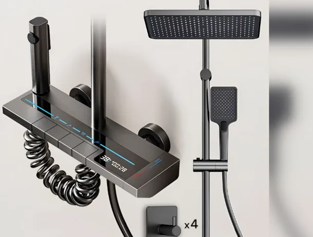 Coloane de duș smart care afișează temperatura apei, durata sesiunii și fac masaj, fără conexiune la rețeaua electrică. Modele recomandate în 2026 și prețuri în România