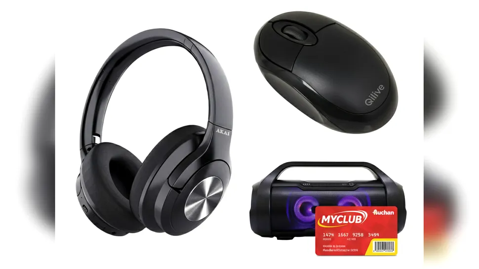 Auchan oferă mai multe electronice la reducere pentru deținătorii de carduri MyCLUB: mouse, boxă bluetooth și căști wireless