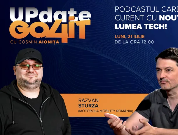 Răzvan Sturza (Motorola) la „Update Go4it” #23: „Nu ne putem imagina ce va însemna AI în următorii 5 ani”