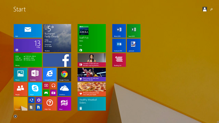 VOYO Mini PC Review - Ecranul de Start din Windows 8.1