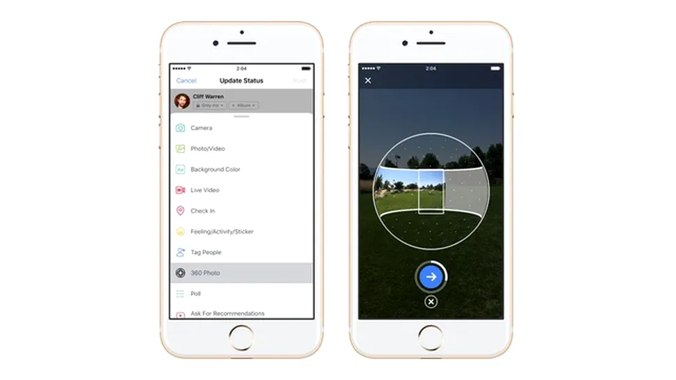 Aplicaţia Facebook pentru mobile poate acum capta imagini la 360 de grade direct de pe smartphone