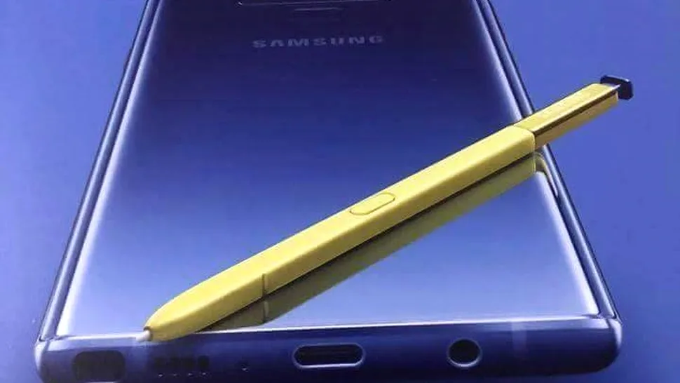 Preţul Galaxy Note9 şi una dintre versiunile de culoare disponibile, confirmate cu un pliant publicitar