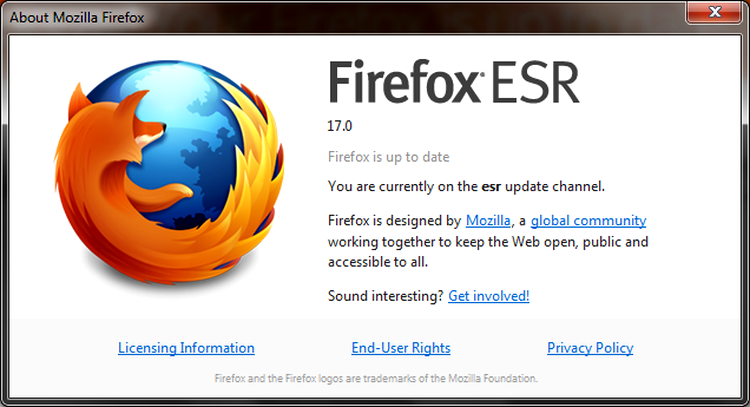 Firefox 17, cea mai nouă versiune Firefox din categoria Extended Support Release (ESR)