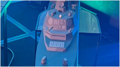 Foto: Au apărut primele imagini cu macheta battleship-ului din „clasa Trump”. Un detaliu atrage imediat atenția