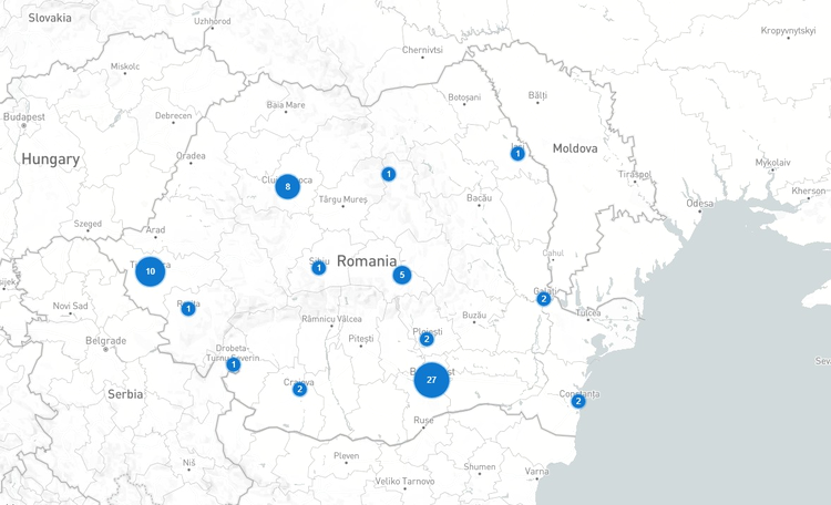 dispunerea centrelor de date din romania