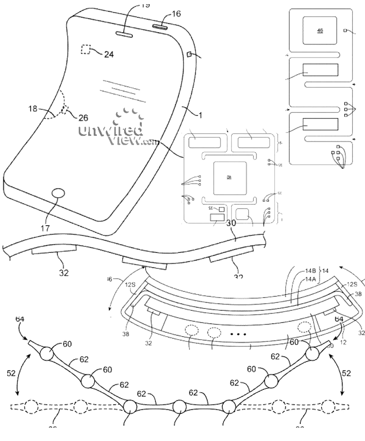 Patent Apple - Flexible electronic devices