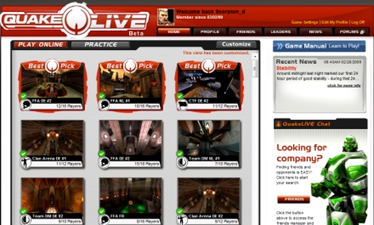Quake Live Beta - un shooter cu traditie, acum si in browser