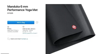 După rotilele pentru Mac Pro, Apple vinde un covoraș de yoga de 120 de dolari