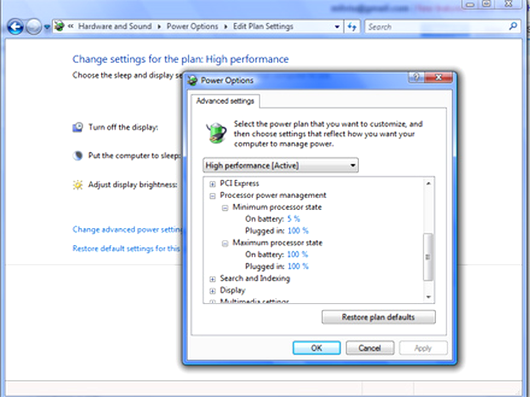 Vista Power Options
